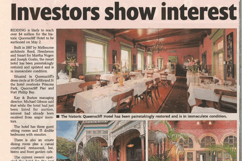 The Queenscliff Hotel History Newspaper